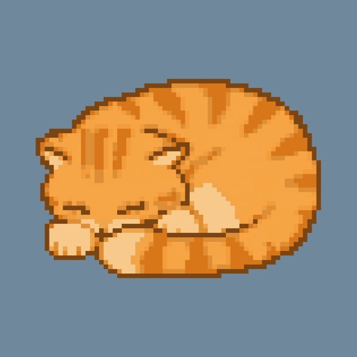 Meow Way Out app icon — a sleeping pixel-art cat